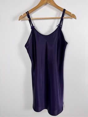 90s Satin Slip Dress Purple Minimal – Secret Treasures